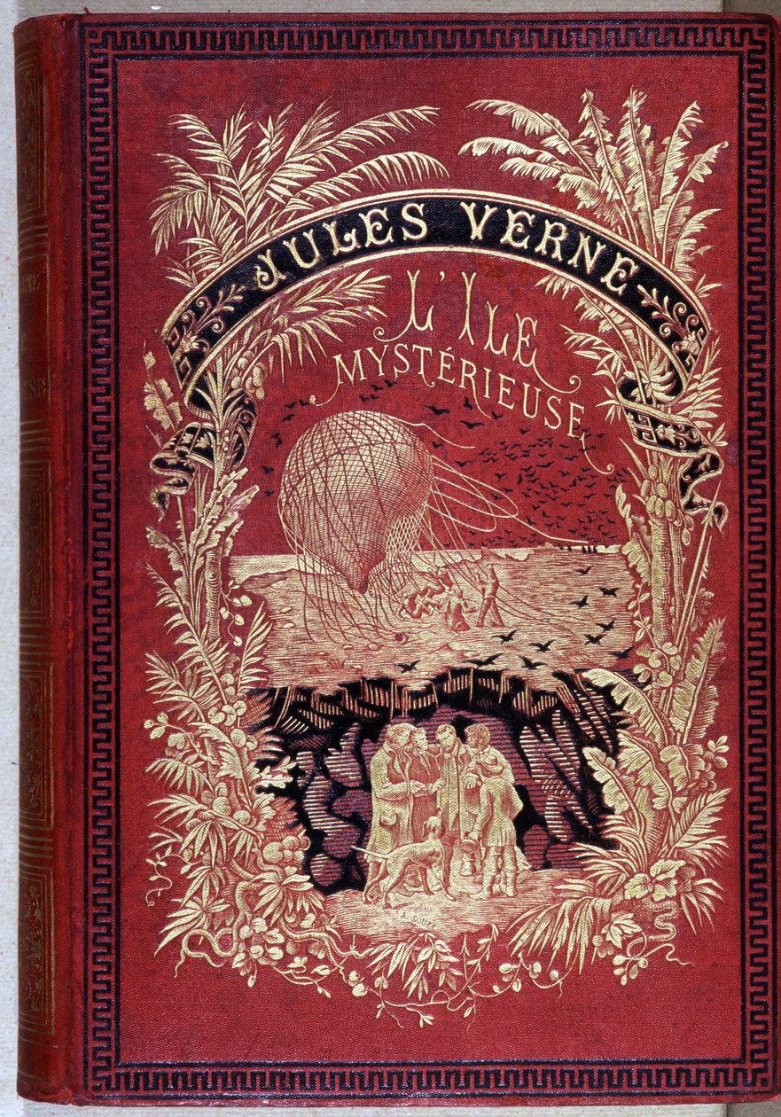 Capa do livro "A Ilha Misteriosa", de Jules Verne. de Unknown artist