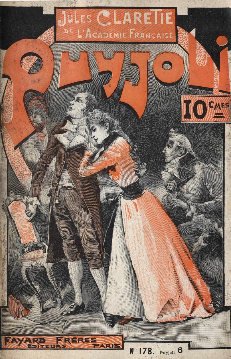 Capa do romance "Puyjoli" (1890) de Jules CLARETIE (1840-1913). de Unknown artist