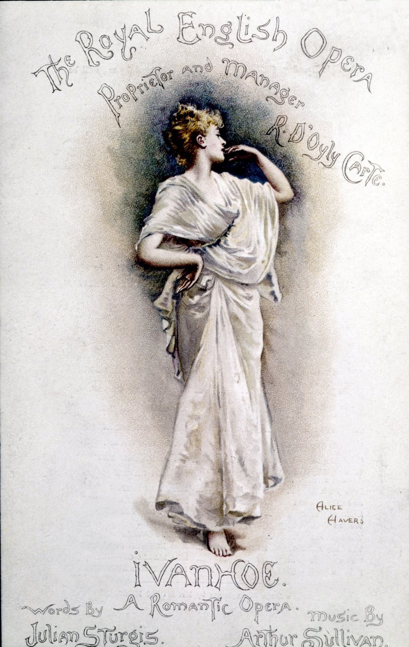 Capa do programa da ópera "Ivanhoe" (depois de Walter Scott) do compositor britânico Arthur Sullivan (1842-1900) 31 de janeiro de Unknown artist