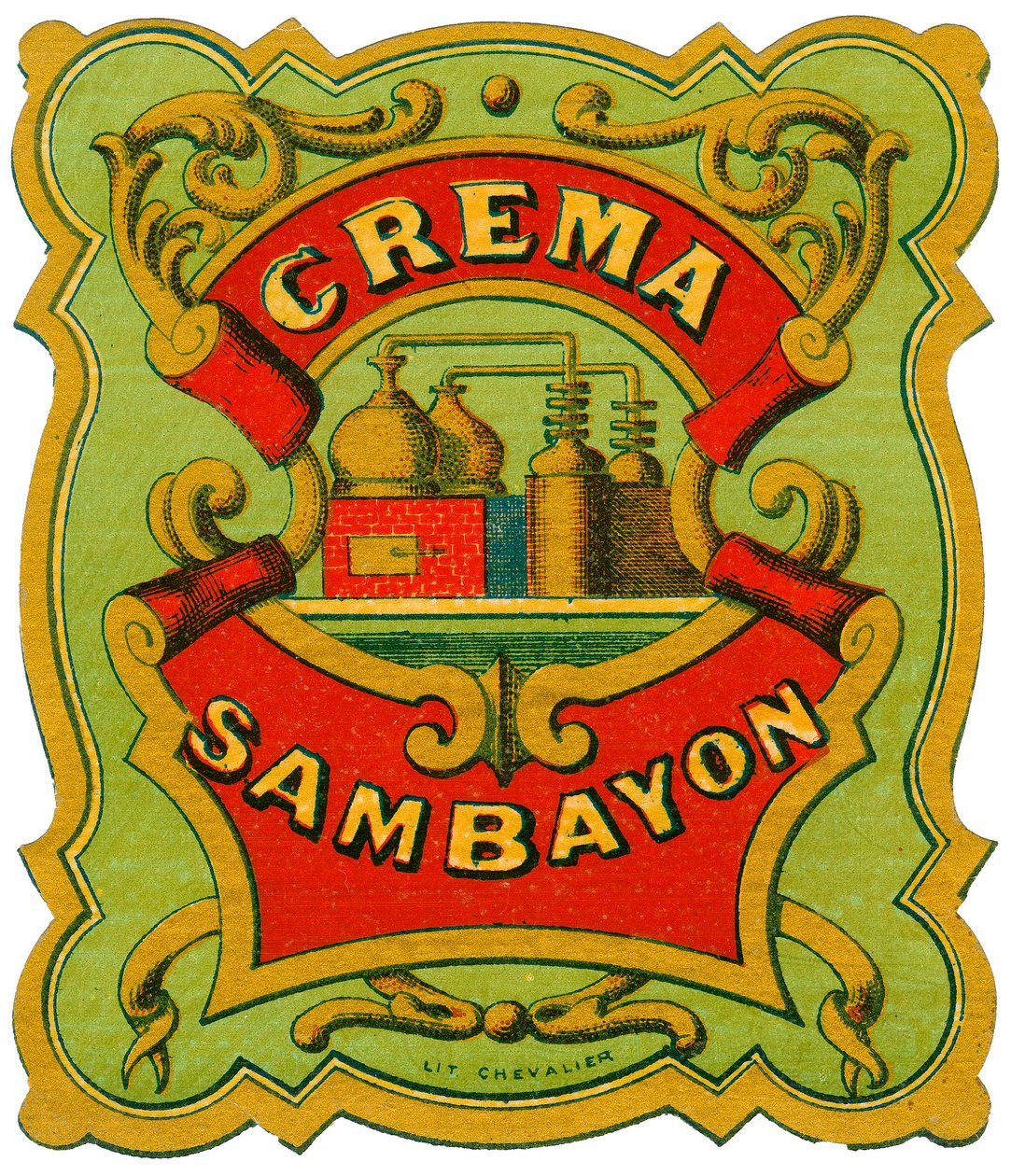 Anúncio de álcool Crema Sambayon (Cromolitografia, final do século XIX) de Unknown artist