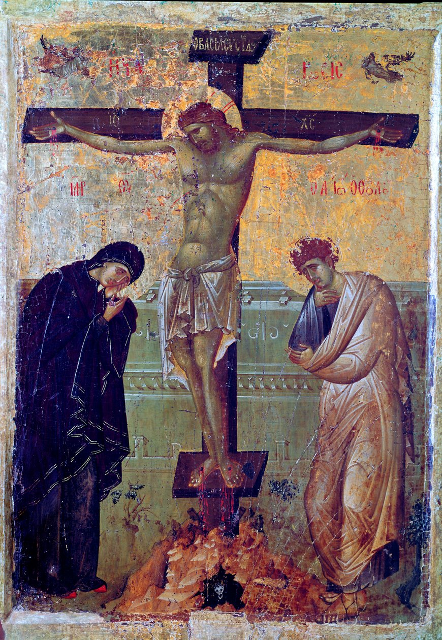 Crucificação (ícone do século XIII) de Unknown artist