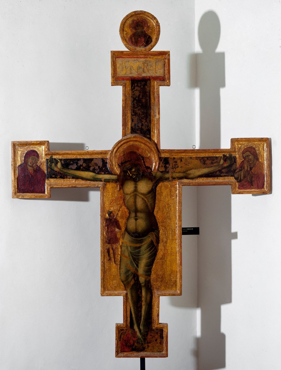 Crucificação "INRI" na cruz. Pintura anônima em madeira. Século XV Savona, Pinacoteca Civica de Unknown artist