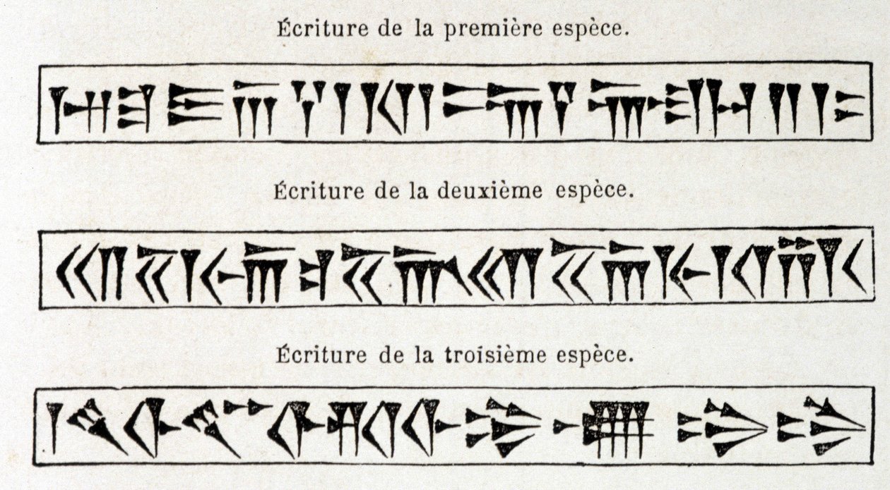Escrita cuneiforme, "Tour du monde" 1º semestre de 1863. de Unknown artist