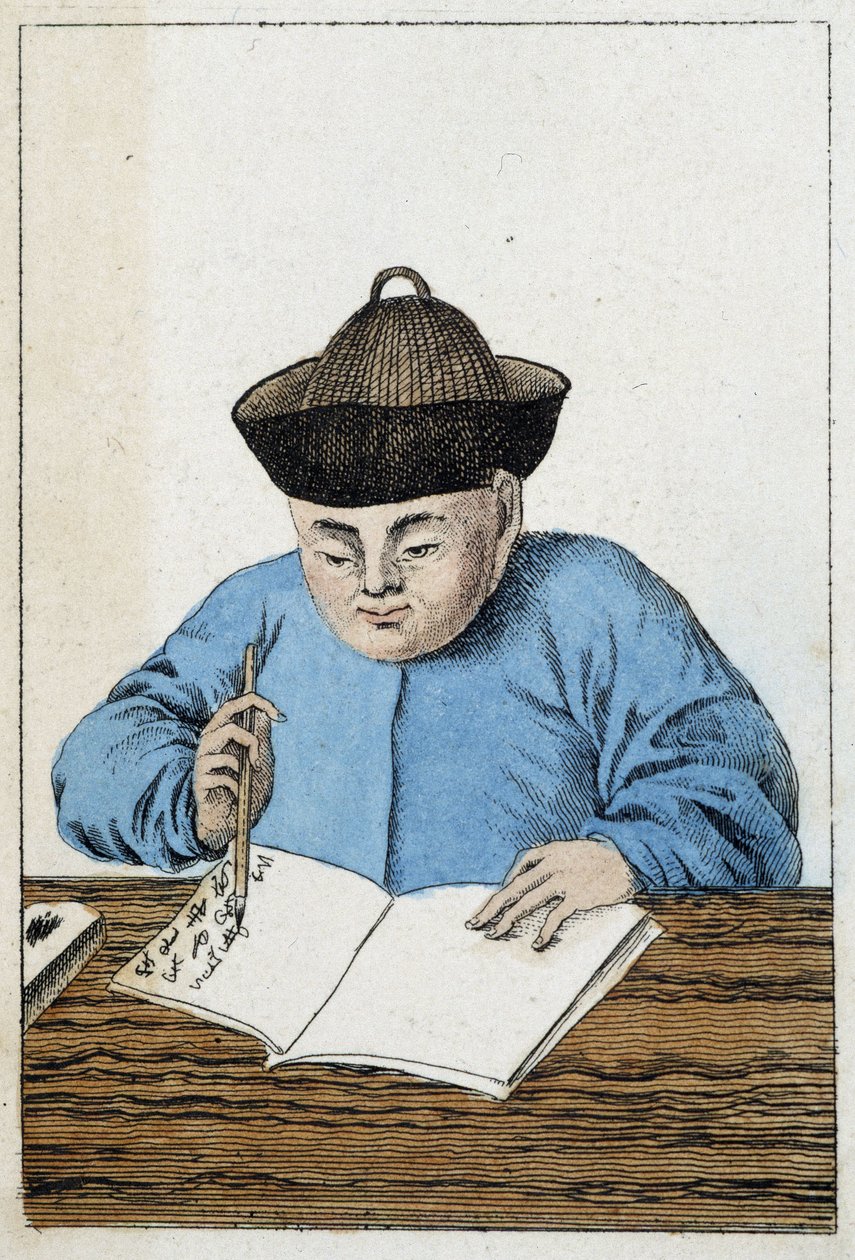 Vida quotidiana dos chineses: um escritor chinês. sd. Século XIX de Unknown artist