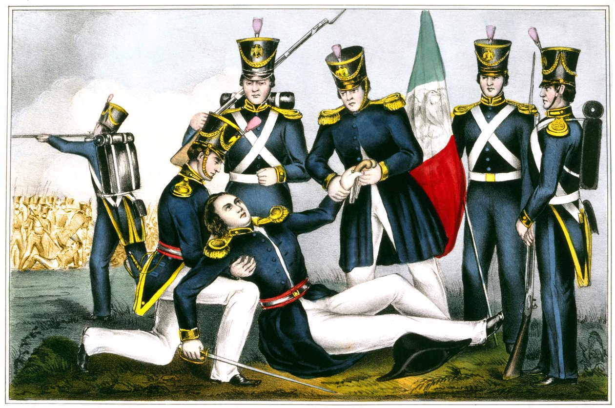 Morte do Coronel Clay, Batalha de Buena Vista em 1847, Guerra Mexicana de Unknown artist