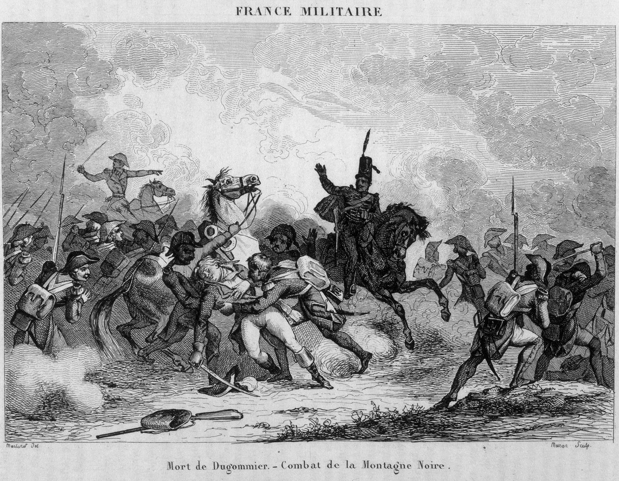 Morte de Dugommier - Luta da Montanha Negra contra os espanhóis. de Unknown artist