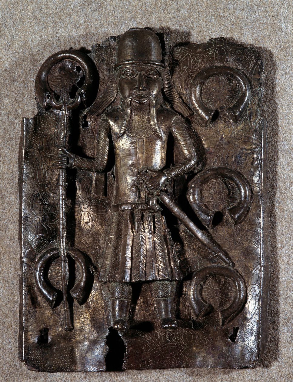 Artes Decorativas: placa de soutien esculpida por um guerreiro português. Século XVI Enlatado em Viena de Unknown artist