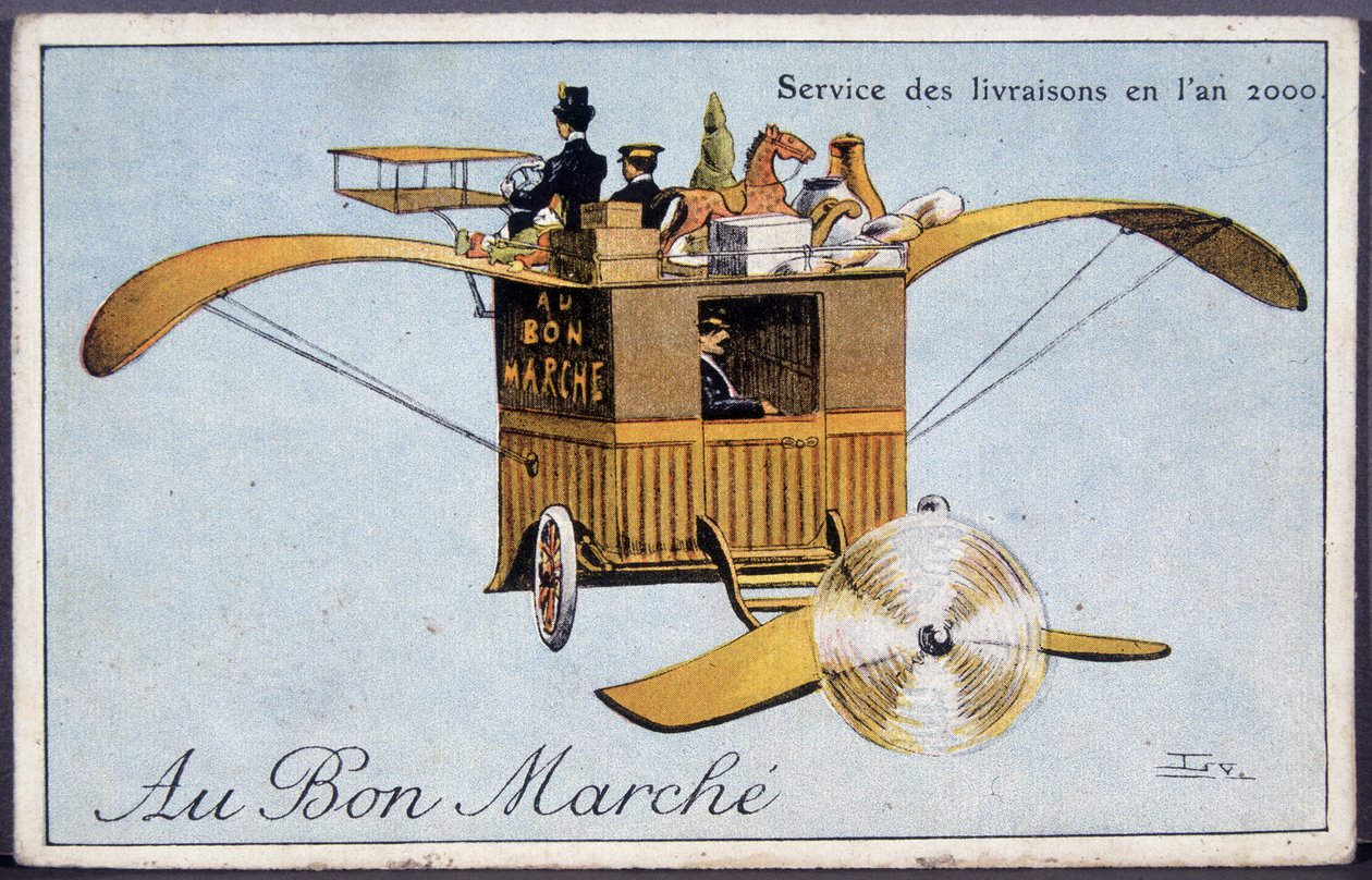 Serviço de entrega no ano 2000 - Etiqueta Bon Marché, final do século XIX de Unknown artist