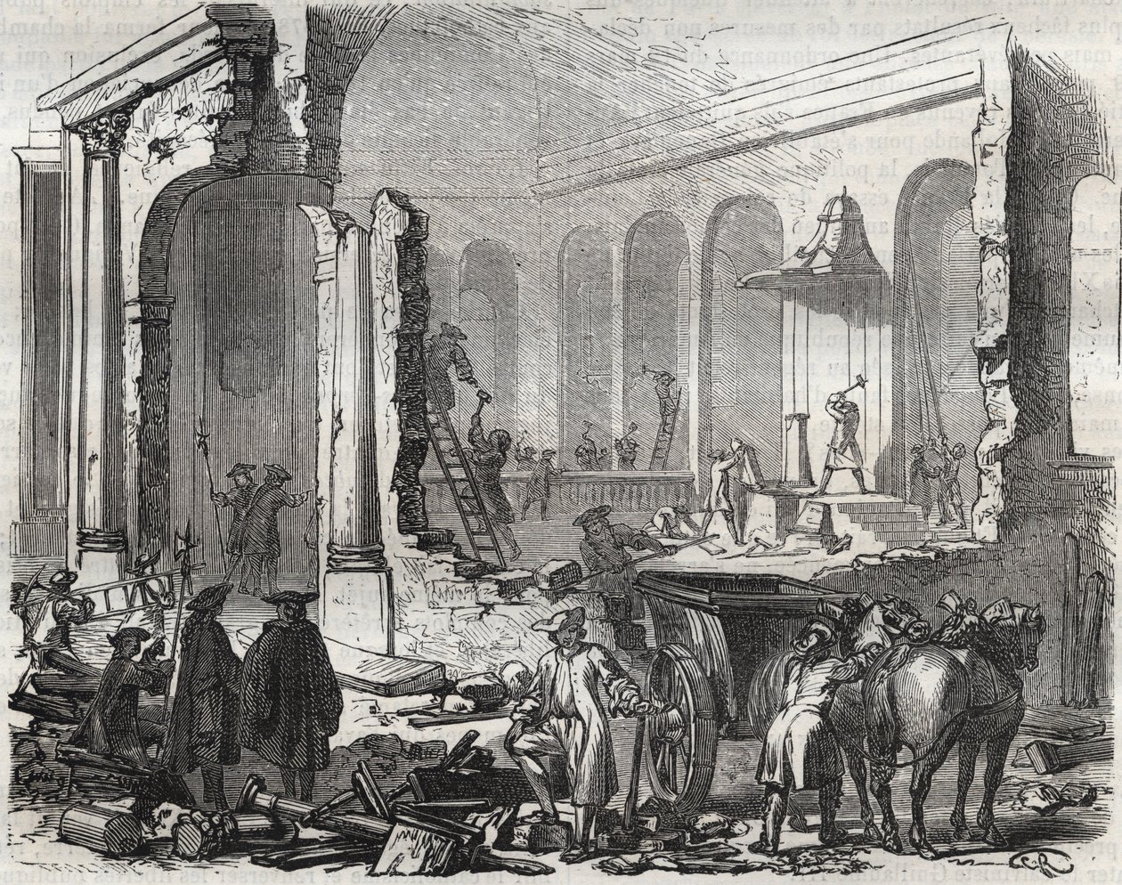 Demolição do templo de Charenton, em novembro de 1685, após a revogação da edição de Nantes, 18 de outubro de Unknown artist