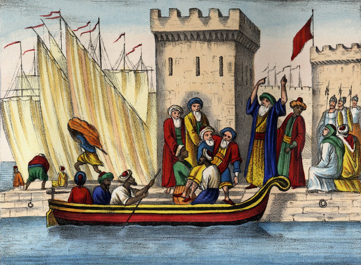 Partida dos Mouros de Argel, após a colonização dos franceses de Unknown artist