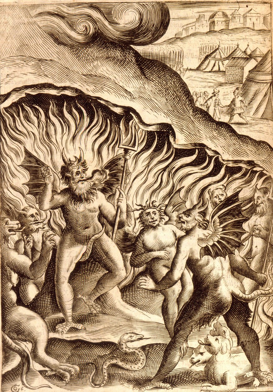 Descrição do inferno depois de um trabalho do século XVII. de Unknown artist