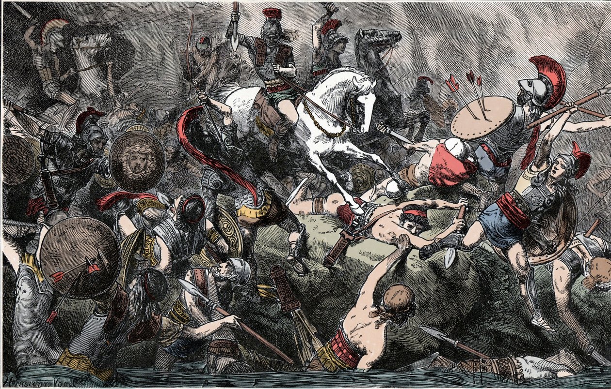 Destruição do Exército Ateniense na Sicília - Guerra do Peloponeso (431-404 AC), expedição da Sicília (415-413 AC): destruição do exército ateniense - 1882 de Unknown artist