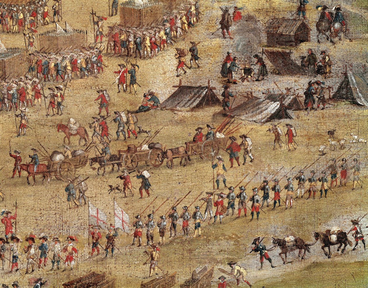 Detalhe das tropas de Richelieu durante o cerco de La Rochelle (óleo sobre tela, cerca de 1640) de Unknown artist