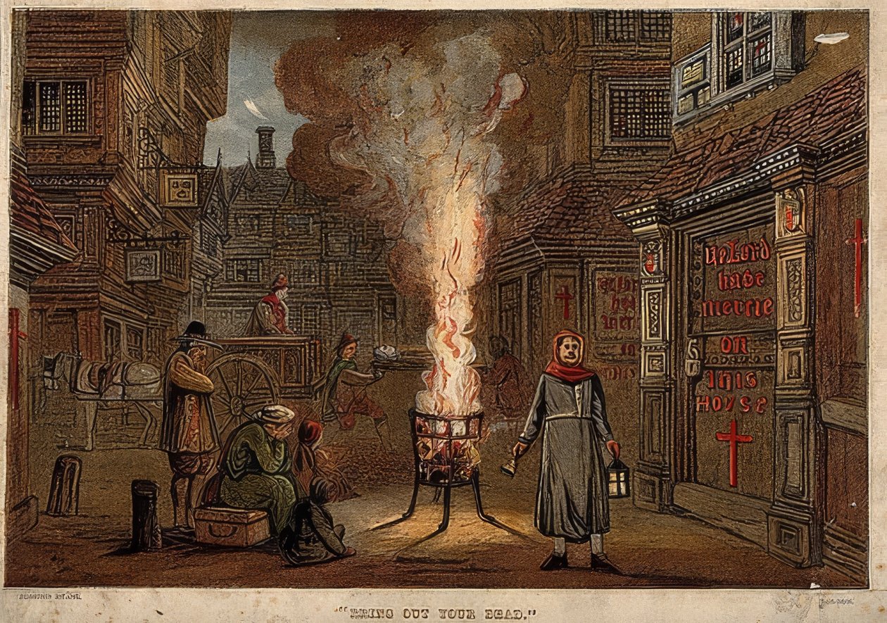 A Grande Praga de Londres, 1665 de Unknown