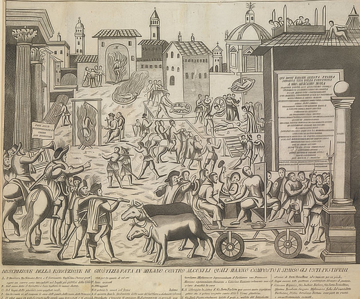 A grande praga de Milão de 1630. Por volta de 1835 de Unknown