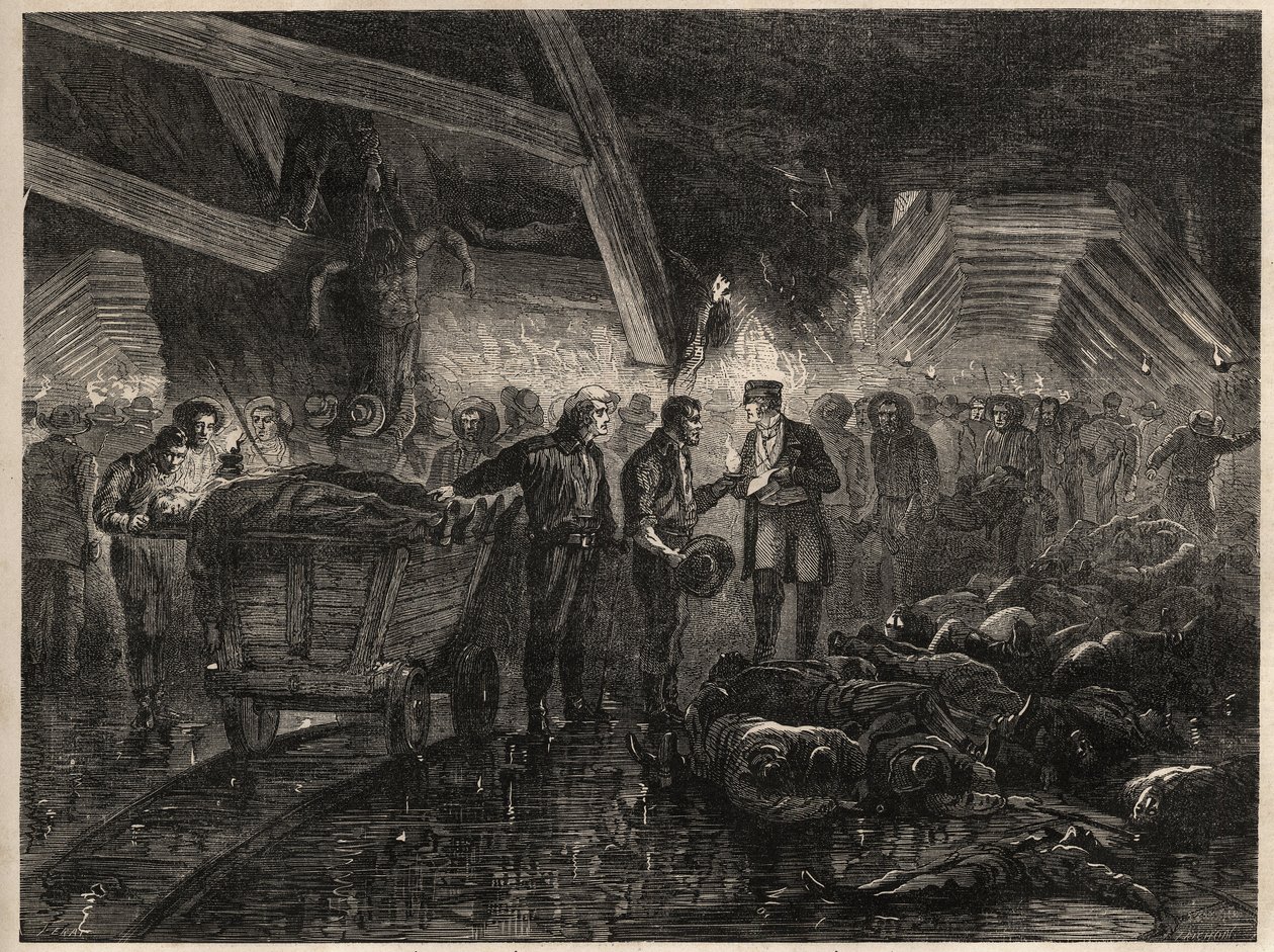 Disaster des mines de bessege - MINES DE COAL DE LALLE - Inundações de Unknown artist