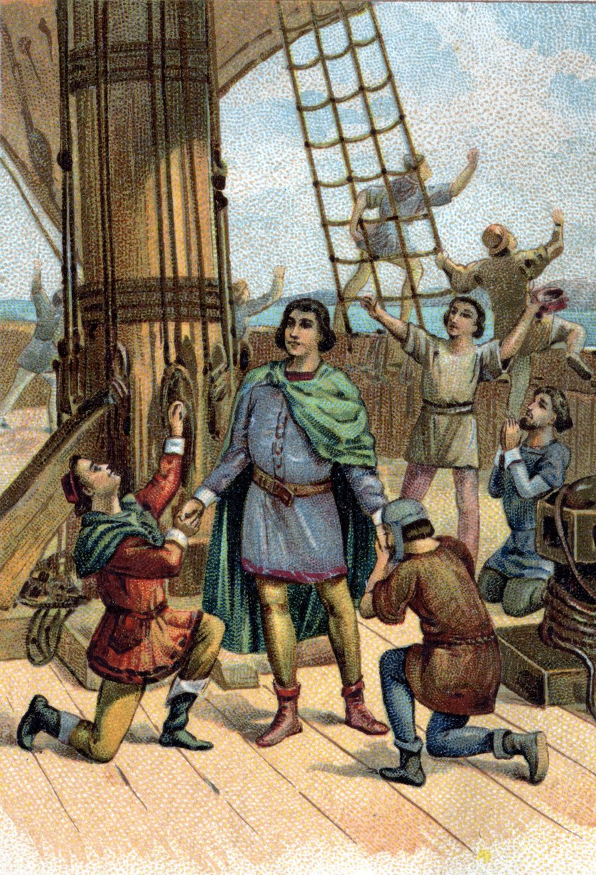 Descoberta da América por Cristóvão Colombo (Cristoforo Colombo) em 1492. de Unknown artist
