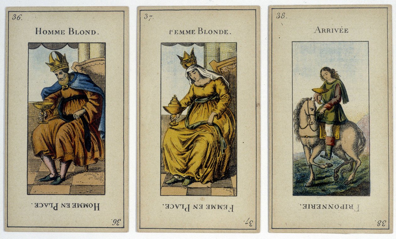 Cartas de tarô divinatórias, deb. Século XIX (?) de Unknown artist