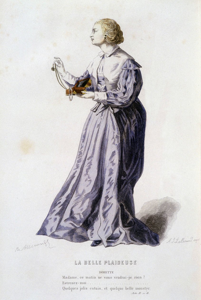 Dorette em "la belle plaideuse" (de Bois Robert em 1654), em "le theatre francais au 16 eme et 17 eme ecle anterieur à Moliere" de Edouard Fournier. de Unknown artist
