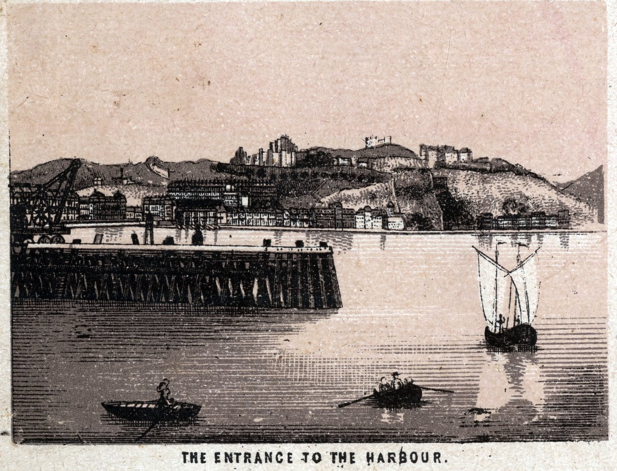 Dover, Inglaterra: Entrada no porto (porto) de Dover. in "The world illustrates 168 views" Undated (final do século XIX) de Unknown artist