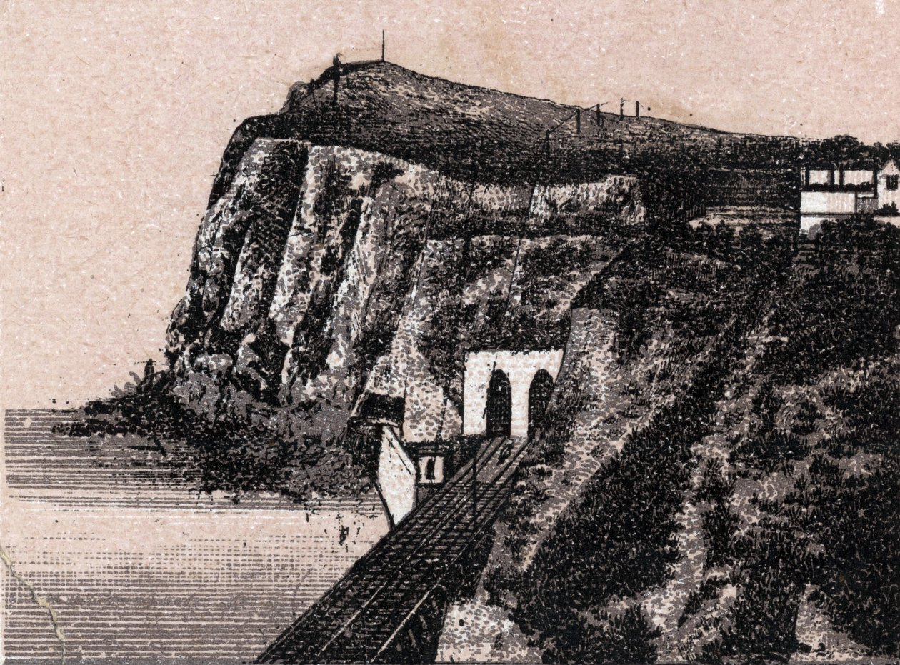 Dover, Inglaterra: vista da falésia de Shakespeare (Shakespeare Cliff in Dover). em "The World Illustrates 168 Views" Sem data (final do século XIX) de Unknown artist