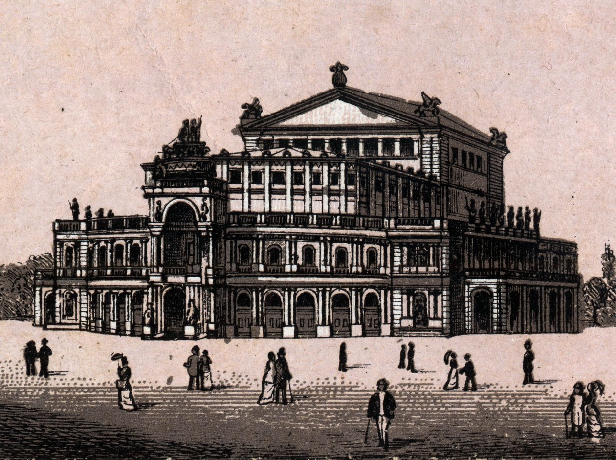 Dresden, Alemanha: vista do Teatro Real em Dresden. em "O mundo ilustra 168 vistas" Sem data (final do século XIX) de Unknown artist