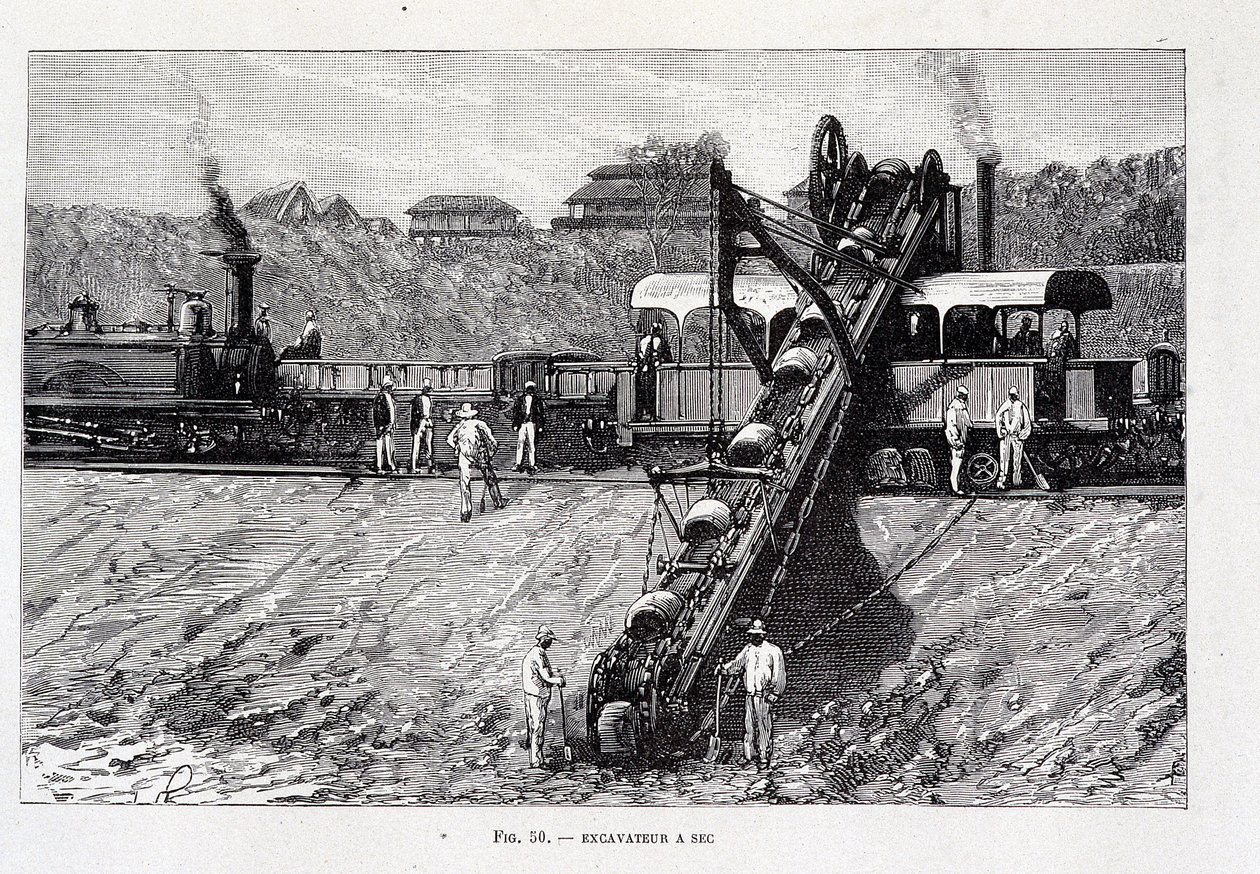 Escavadora seca no local do Canal de Suez de Unknown artist