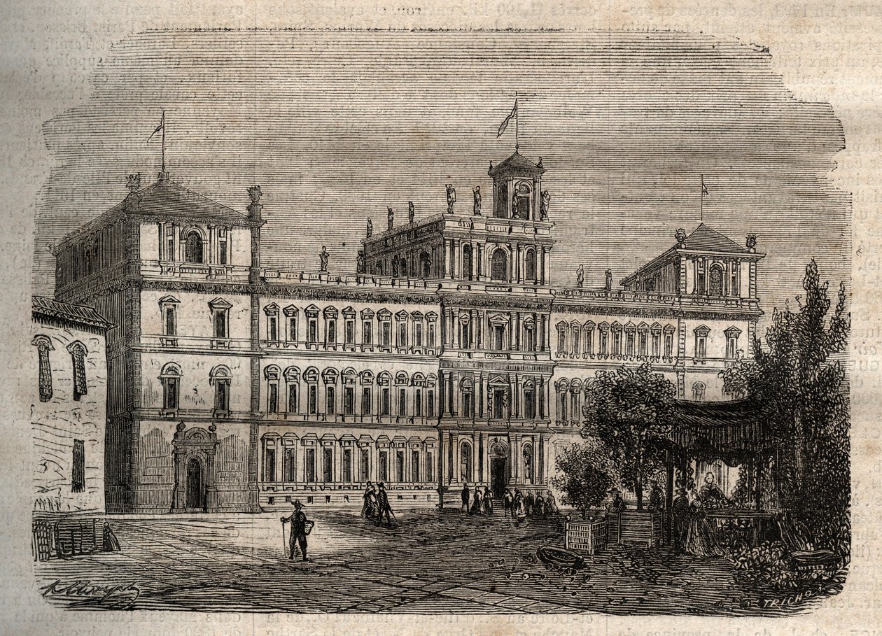 Palácio Ducal de Modena no século XIX - O Palácio Ducal 1634 - Palácio Ducal de Modena de Unknown artist
