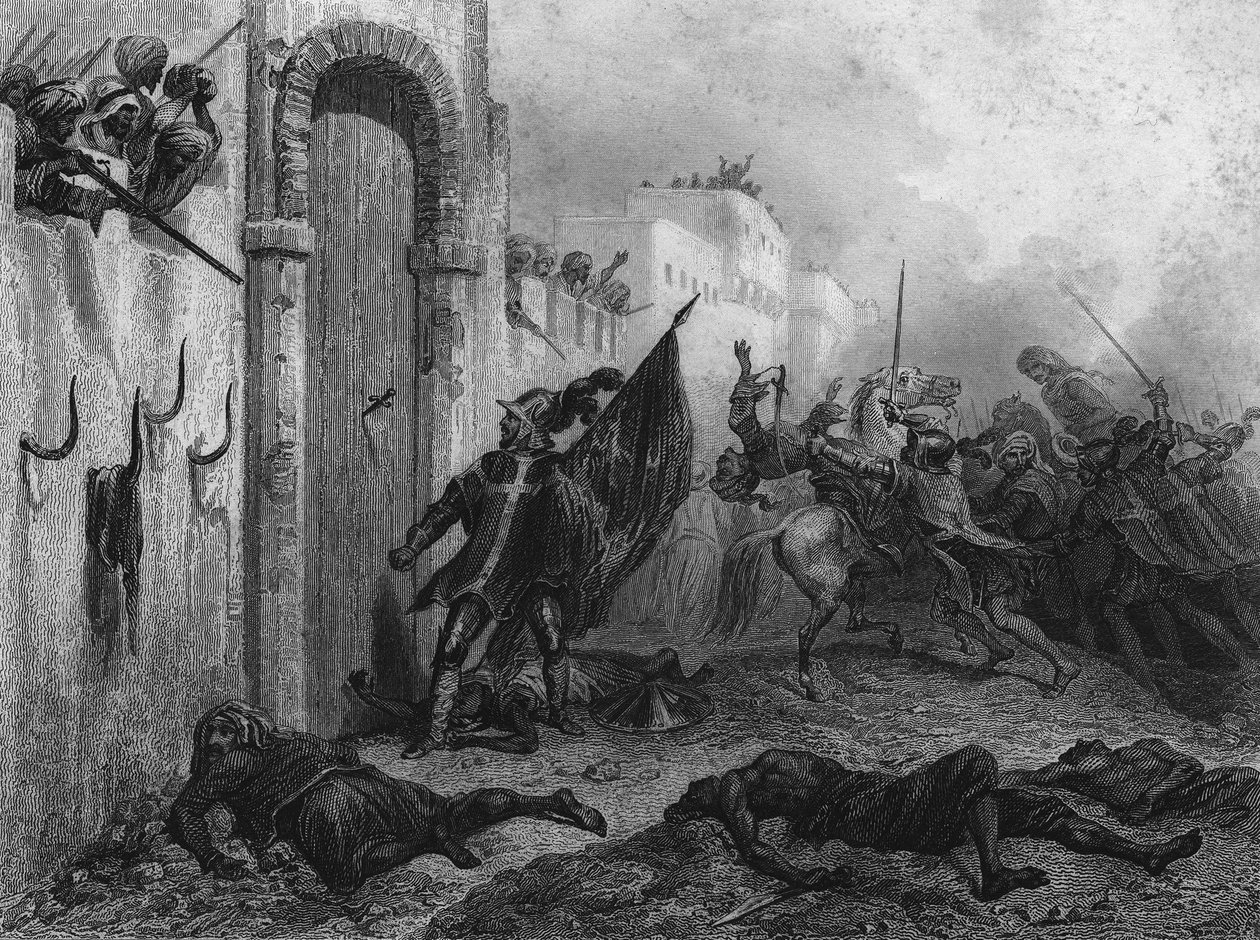 Durante o cerco de Argel por Carlos V em Outubro de 1541, o francês Sir Pons de Balaguer, cavaleiro de Malta, colocou a sua adaga no portão Bab-Azoun, dizendo: "Nós voltaremos". Em "L