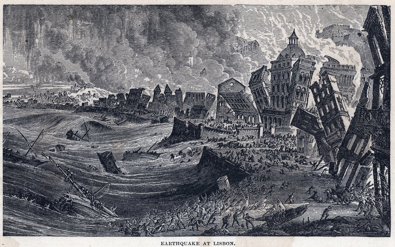 Terramoto de Lisboa a Portugal em 1 de Novembro de 1755 de Unknown artist