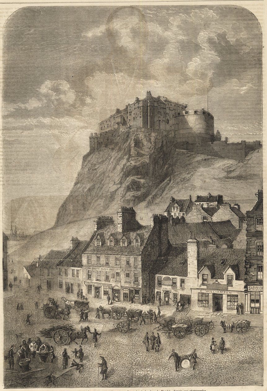 Edinburgh Castle - Castelo de Edimburgo na Escócia - 1864 de Unknown artist