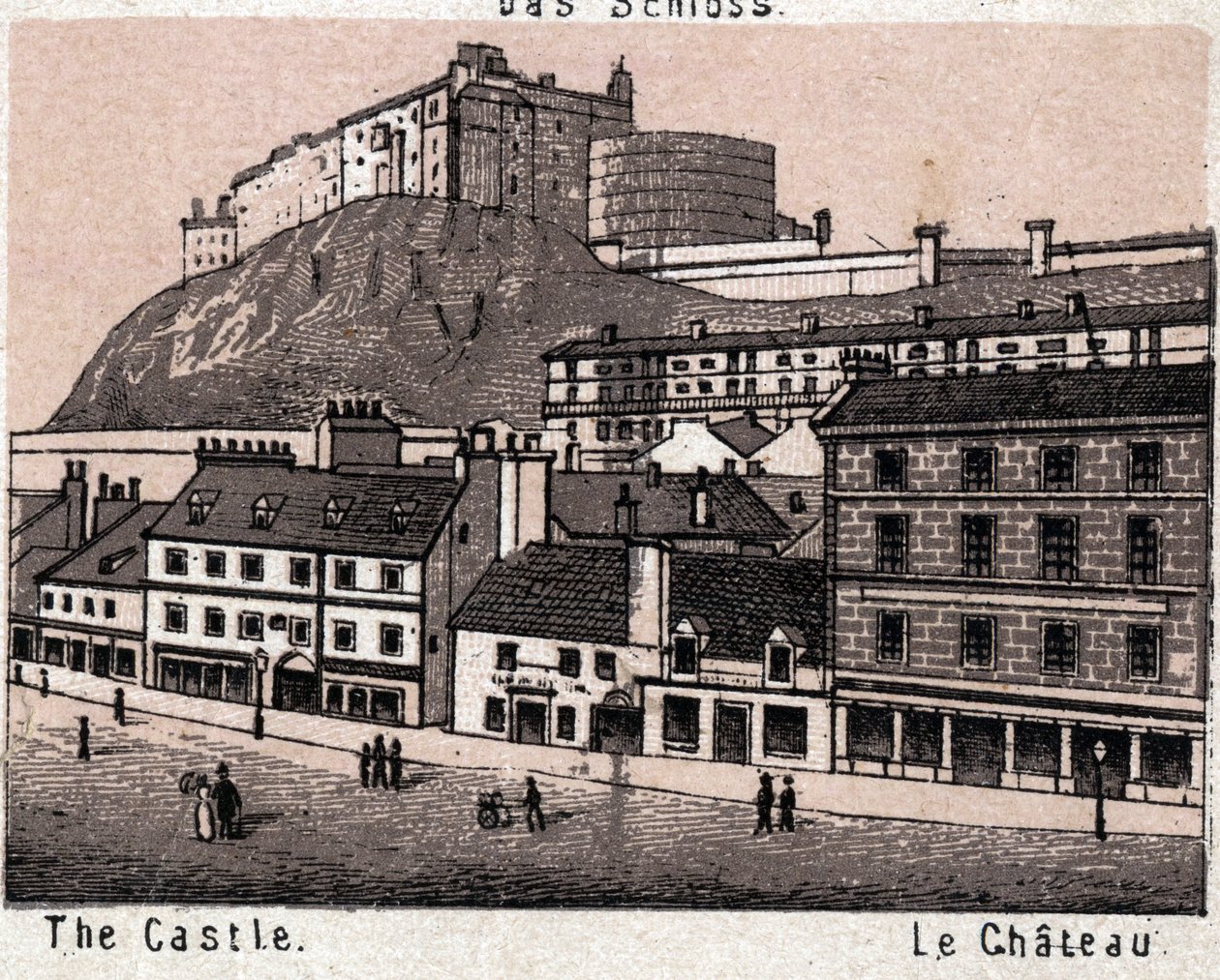 Edimburgo, Escócia: vista do castelo (Castelo em Edimburgo). em "O mundo ilustra 168 vistas" Sem data (final do século XIX) de Unknown artist