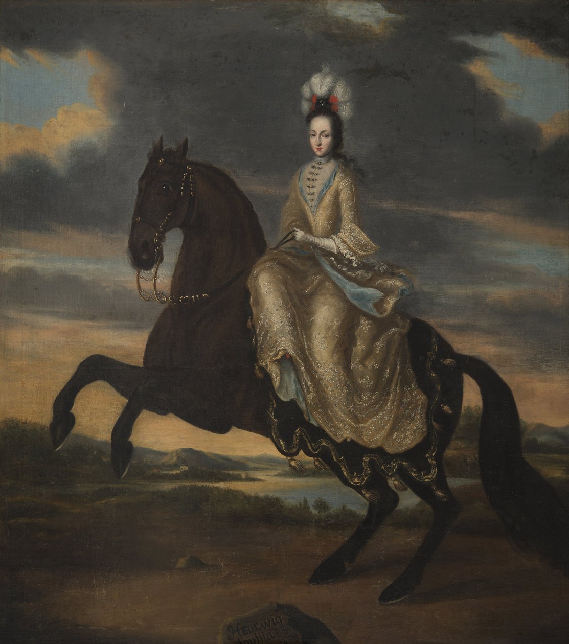 Edwige Sophie de Suede - Retrato da Duquesa Hedvig Sophia de Holstein-Gottorp (1681-1708), Rainha da Suécia, Anónima . Óleo sobre tela de Unknown artist