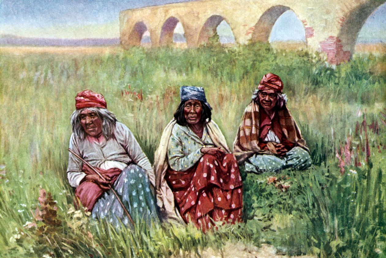 Mulheres idosas nativas americanas, Califórnia de Unknown artist