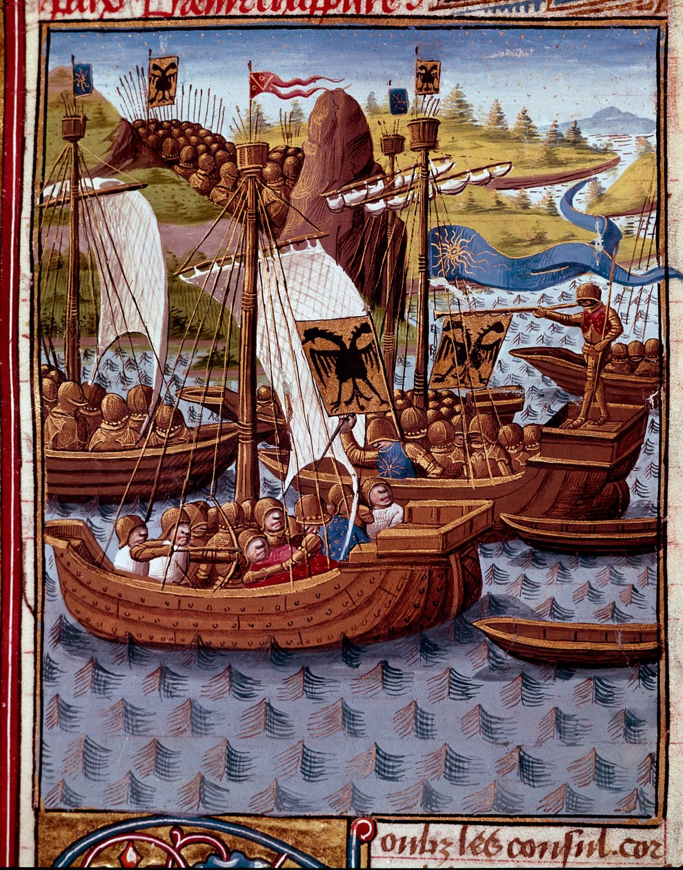 Inimigos chegam a Roma para pedir a paz aos Romanos Miniatura da "História Romana" (Ad urbe condita) por Titus Live (59 AC-17 AD) (Titus Livius), traduzido por Pierre Bressuire (ms. 310) 1450-1500 - Chantilly, musee Conde - Os inimigos vêm a Roma t de Unknown artist