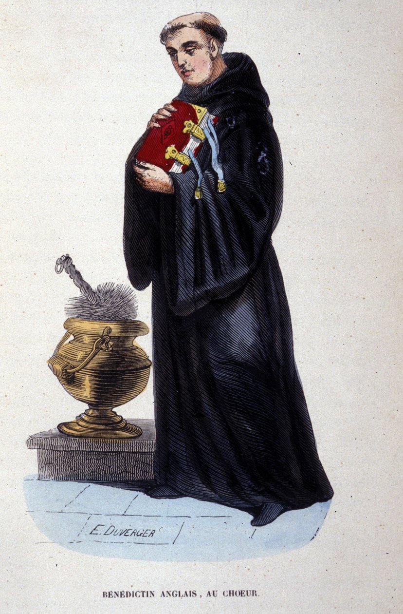 Beneditino inglês. Gravação de um álbum sobre ordens religiosas, Paris de Unknown artist