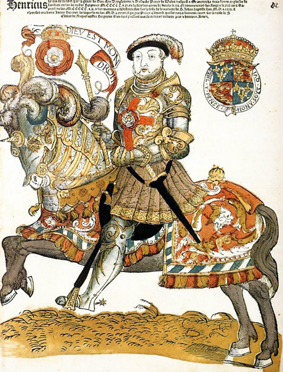 Rei inglês Henrique VIII mostrado a cavalo, Artista desconhecido, Riijksmueum, Amsterdão de Unknown artist