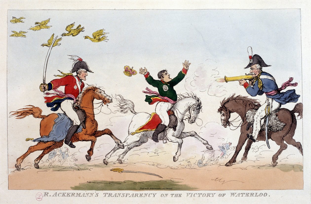 Desenho animado inglês sobre Napoleão I - em Napoleão I, caricaturas, coleção de bonecos. 1814 - 1815. B.H.V.P. de Unknown artist