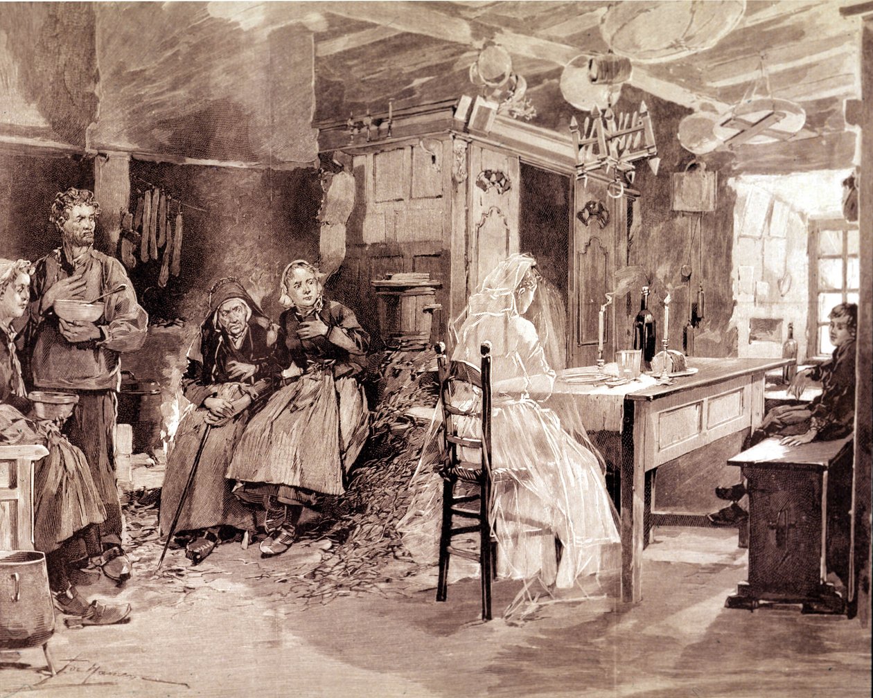 Gravando uma lenda bretã que os fantasmas de pessoas que morreram no mar se apresentavam aos seus entes queridos a cada 1 de Novembro. de Unknown artist