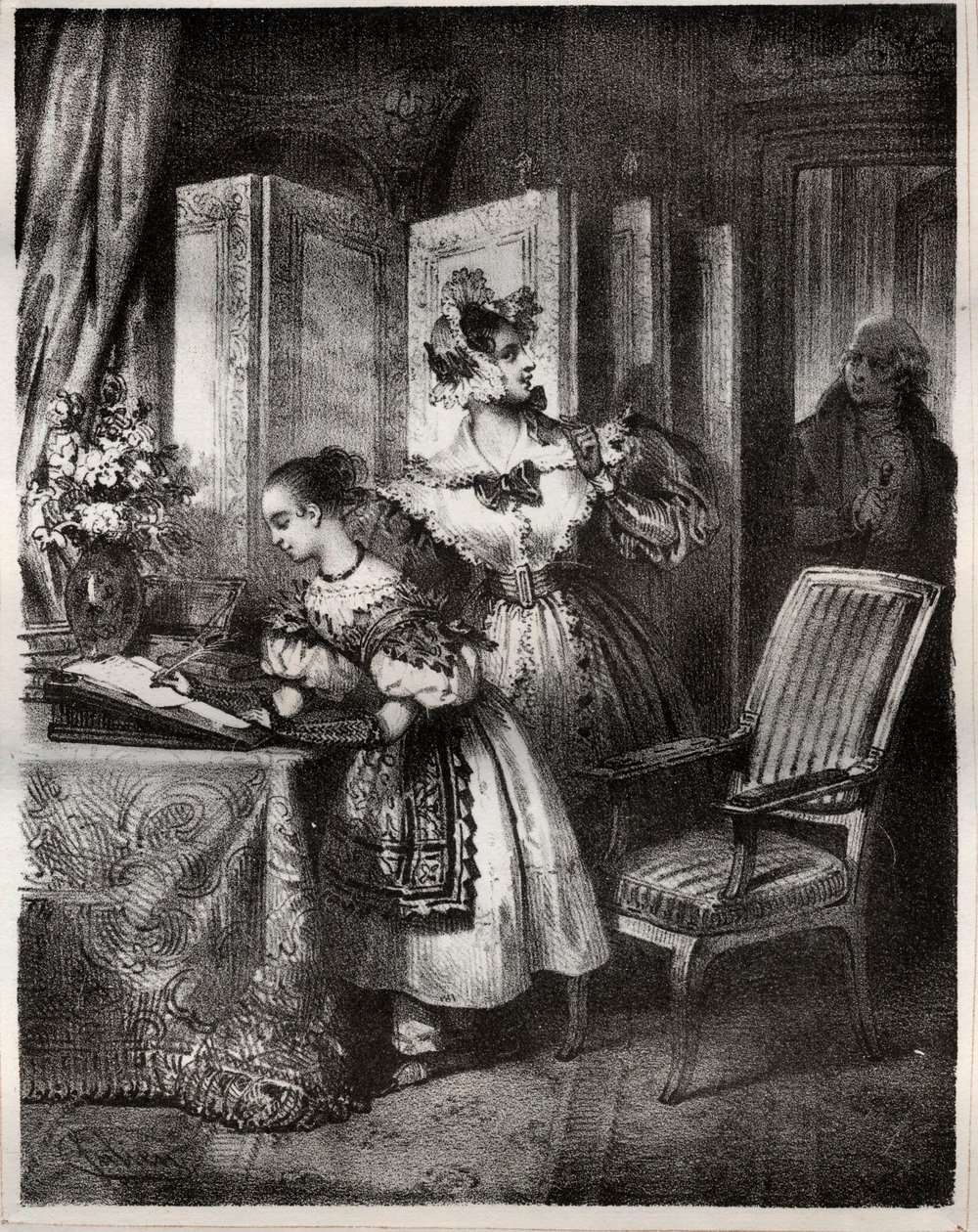 Gravura do século XIX para o romance de Madame Cottin (Sophie Cottin Rostand) (1770-1807) "Malvina" - Coleção particular de Unknown artist