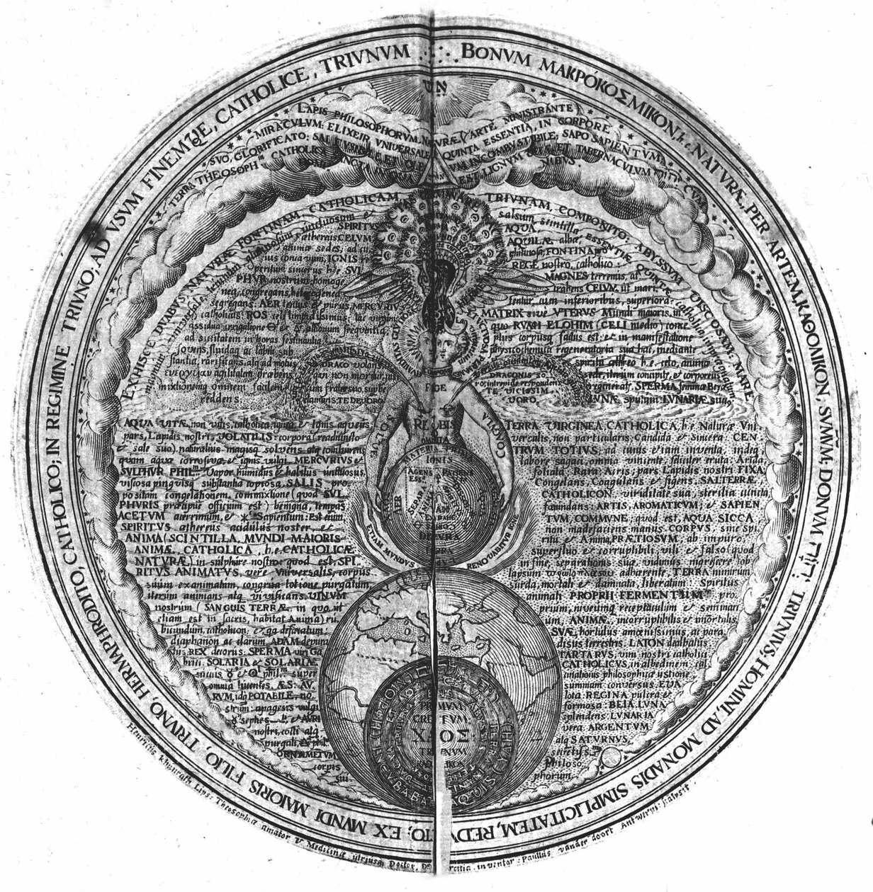 Gravação do "Amphitheatrum sapientiae aeternae". (Anfiteatro da sabedoria eterna) (Hamburgo: n.n. de Unknown artist