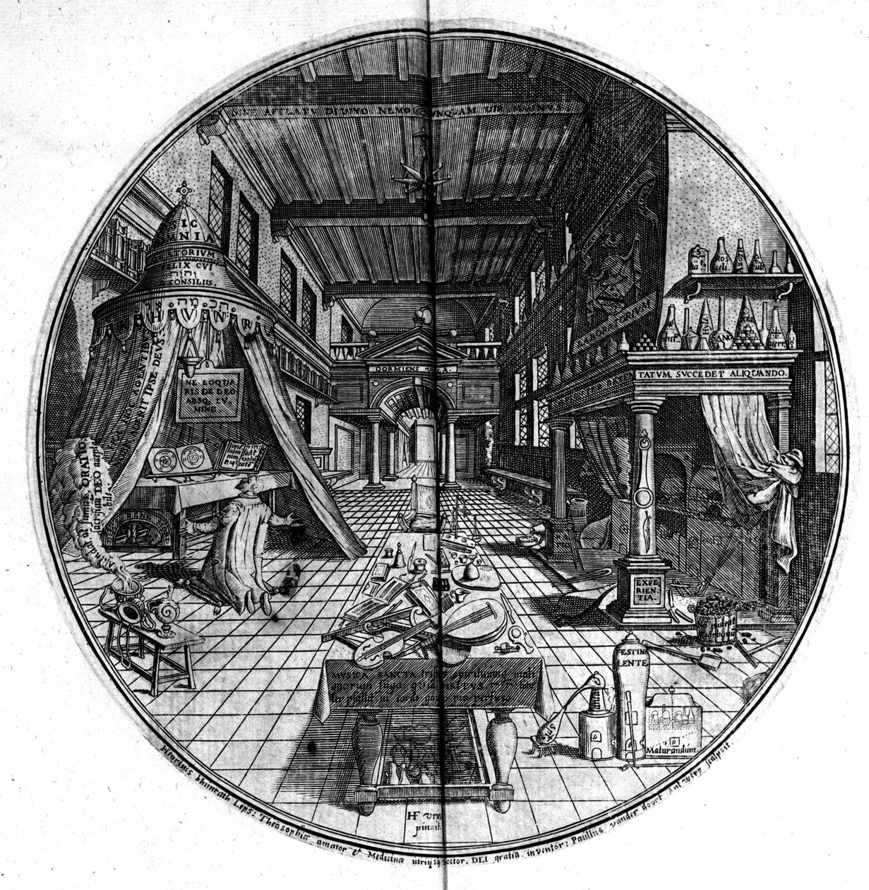 Gravação do "Amphitheatrum sapientiae aeternae". (Anfiteatro da sabedoria eterna) (Hamburgo: n.n. de Unknown artist