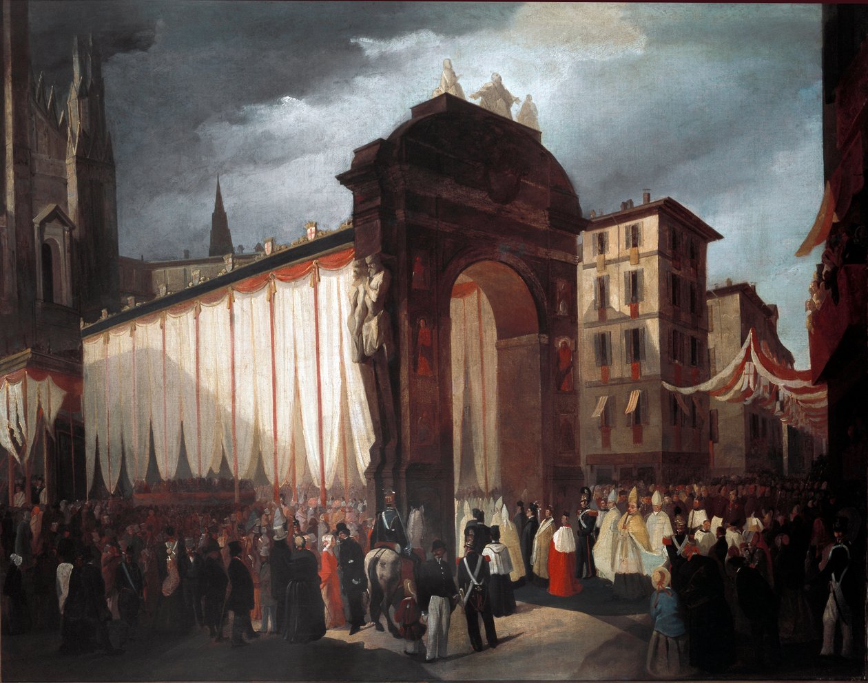 Entrada do novo arcebispo de Milão em 5 de dezembro de 1847 (pintura de Unknown artist