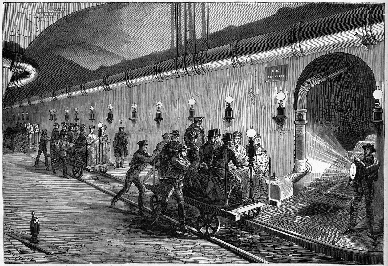 Excursão nos esgotos de Paris em 1872. de Unknown artist