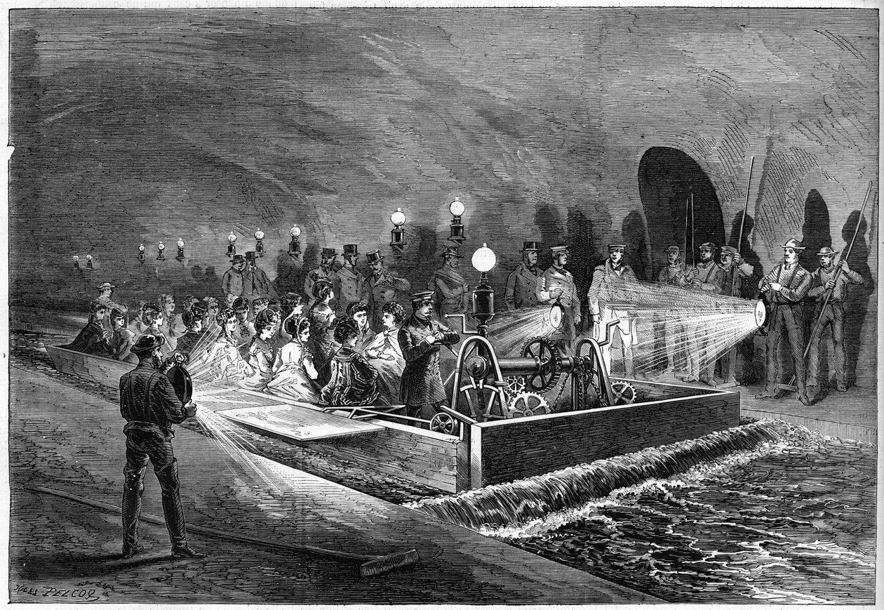 Excursão nos esgotos de Paris em 1872. de Unknown artist