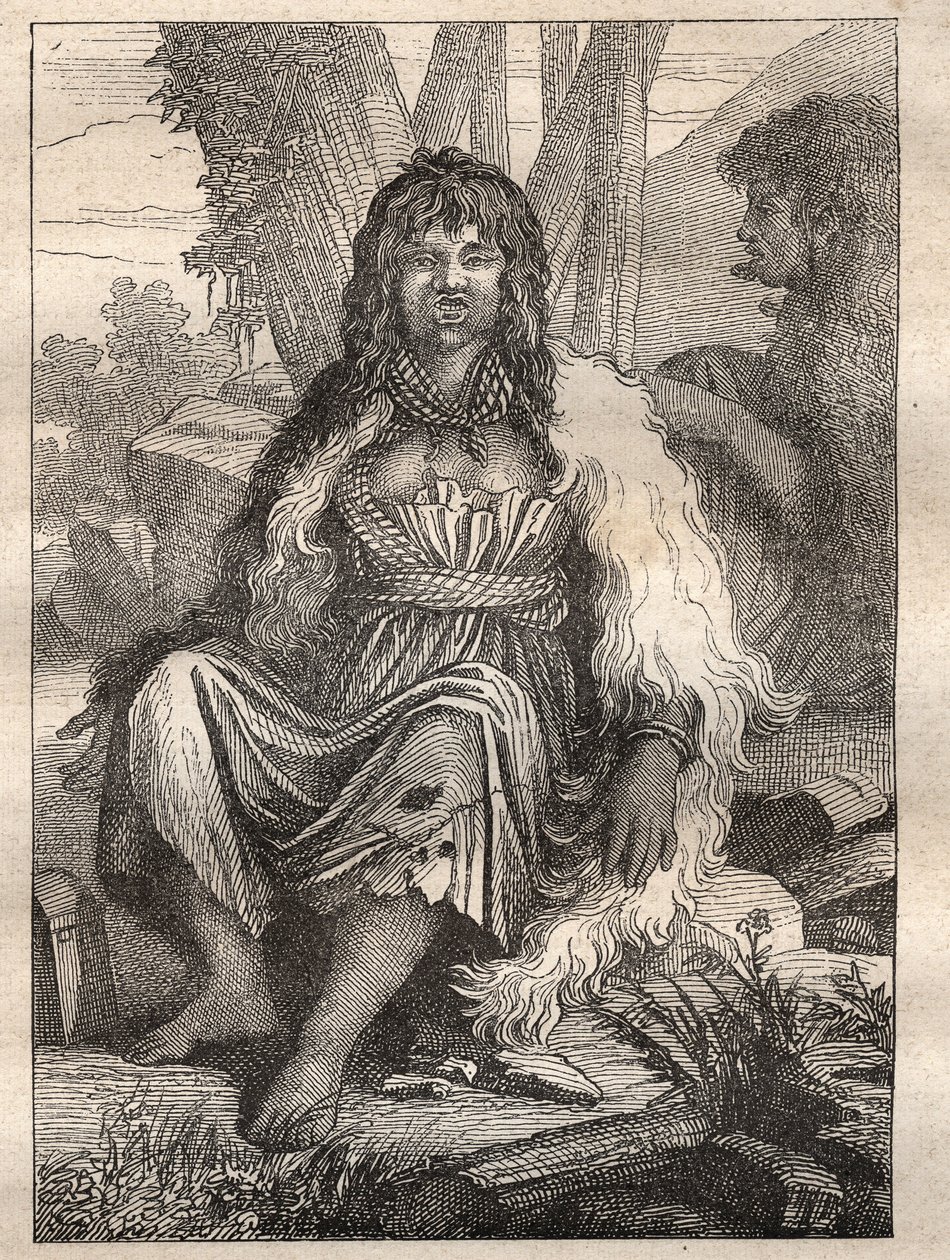 Expedição pelo mundo (1785-1788) por Jean Francois Galaup de La Perouse (1741-1788): tipos de mulheres do porto dos franceses (Alasca) - ilustração tirada de "Les Grands Mariners du 18 century" (Os Grandes Marinheiros do Século XVIII) de Unknown artist