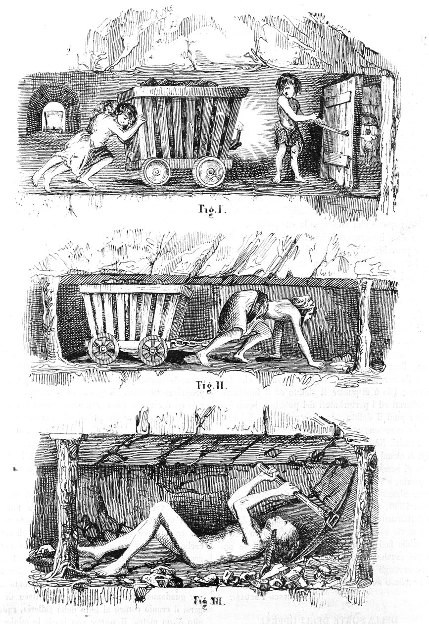Exploração do trabalho infantil nas minas de carvão inglesas de Unknown artist