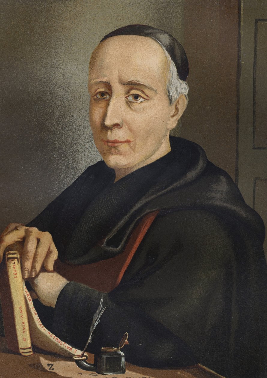 FEIJOO y MONTENEGRO, Benito Jeronimo (1673-1764). Escritor e ensaísta espanhol - retrato de Benito Jeronimo ou Feijoo (1676-1764). Teólogo e médico espanhol depois de hombres y Mujeres famosos. Barcelona 1877. de Unknown artist