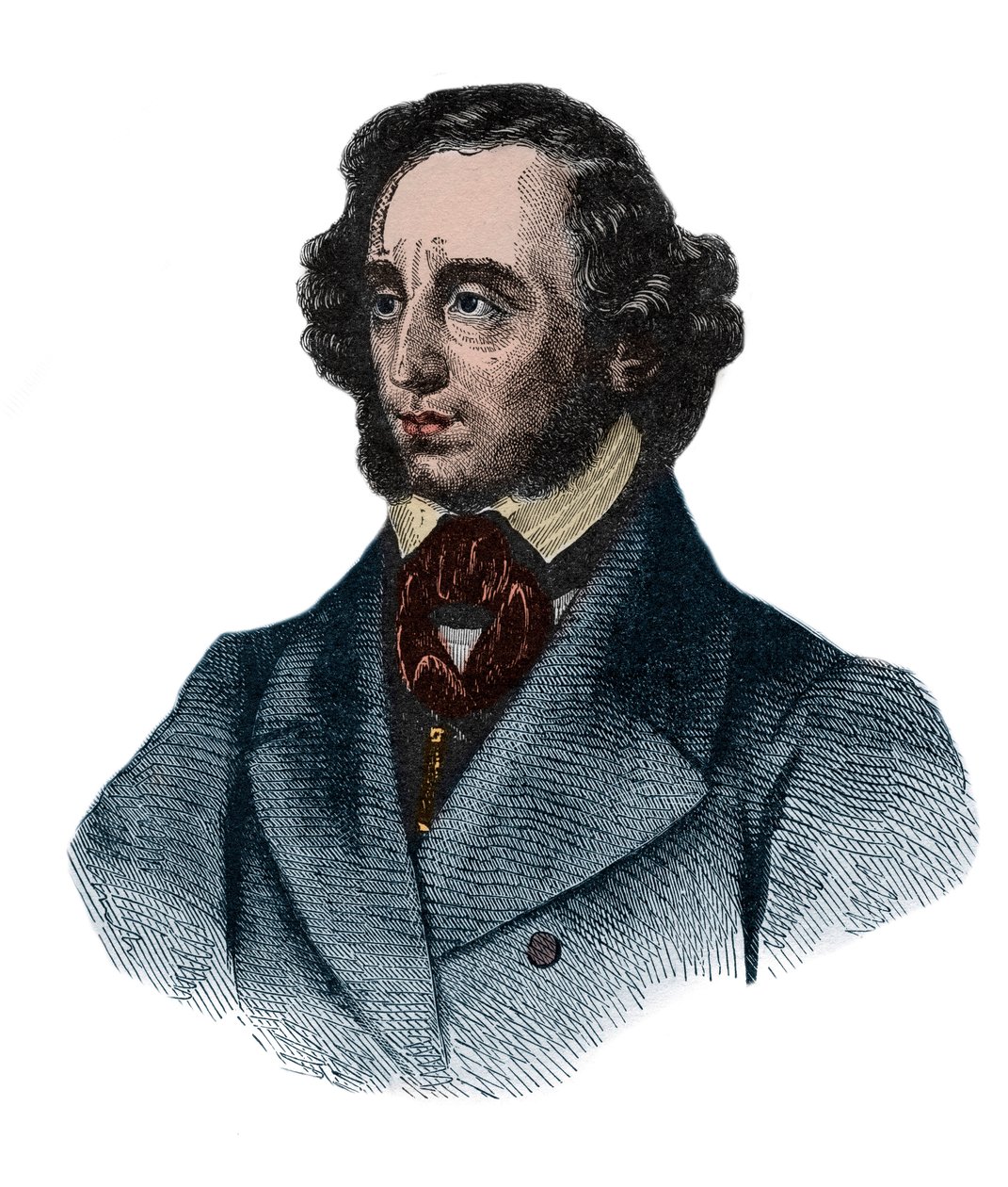 Felix Mendelssohn Bartholdy (1809-1847), litografia a cores de Unknown artist