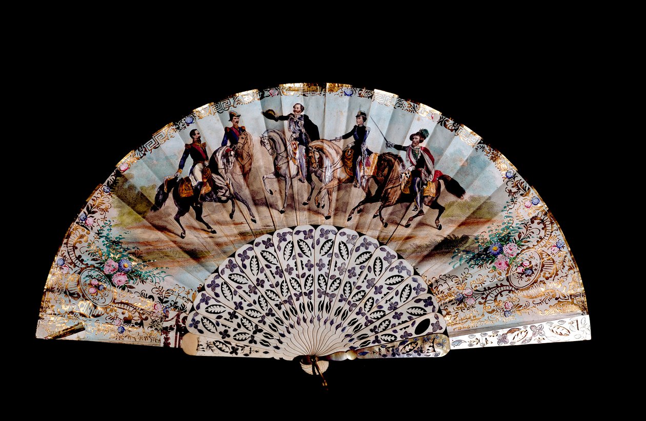 A cerca decora cinco cavaleiros: "o Imperador da França Napoleão III (1808-1873) (primeira à esquerda), Rei Vittorio Emanuele II (Victor Emmanuel) (1820-1878) (terceira), Giuseppe Garibaldi (1807-1882) (primeira à direita)" Milão, Museo del Risorgimento de Unknown artist